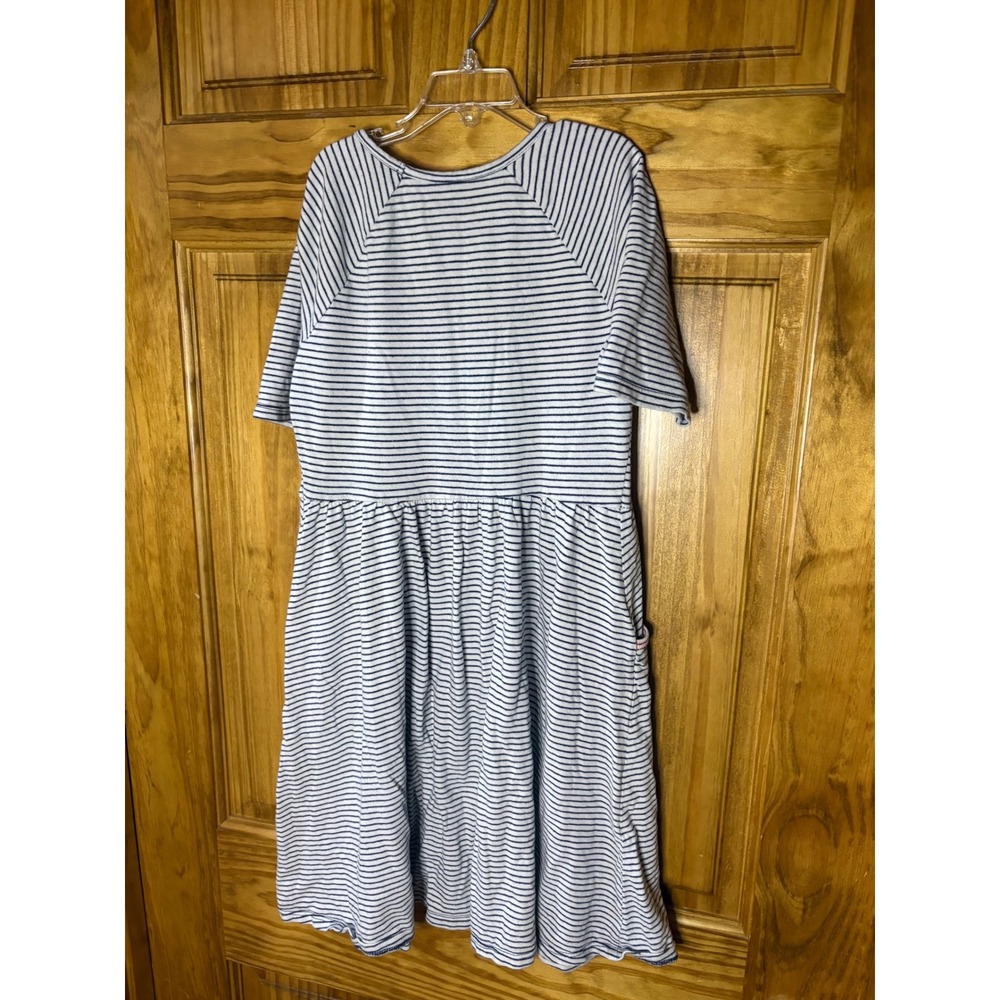 Disney Jumping Beans Girls Minnie Mouse Striped Pocket Dress Size 8 Navy Pink - Picture 4 of 4